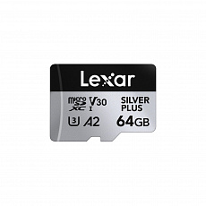 Lexar 64GB H-P Silver Plus microSDHC s adp C10 A2 Lexar 64GB H-P Silver Plus microSDHC s adp C10 A2