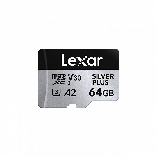 Lexar 64GB H-P Silver Plus microSDHC s adp C10 A2 Lexar 64GB H-P Silver Plus microSDHC s adp C10 A2