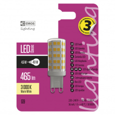 EMOS LED ŽÁROVKA CLASSIC JC A++ 4,5W(40W) 465lm G9 WW EMOS LED ŽÁROVKA CLASSIC JC A++ 4,5W(40W) 465lm G9 WW