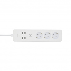 Tellur WiFi Smart Power Strip, 3x zásuvka, 4x USB 4A, 2200W, 10A, 1.8m, bílá Tellur WiFi Smart Power Strip, 3x zásuvka, 4x USB 4A, 2200W, 10A, 1.8m, bílá