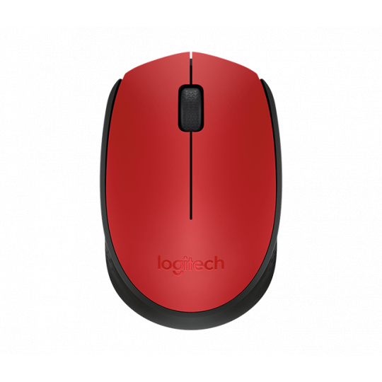 myš Logitech Wireless Mouse M170, nano USB, červená