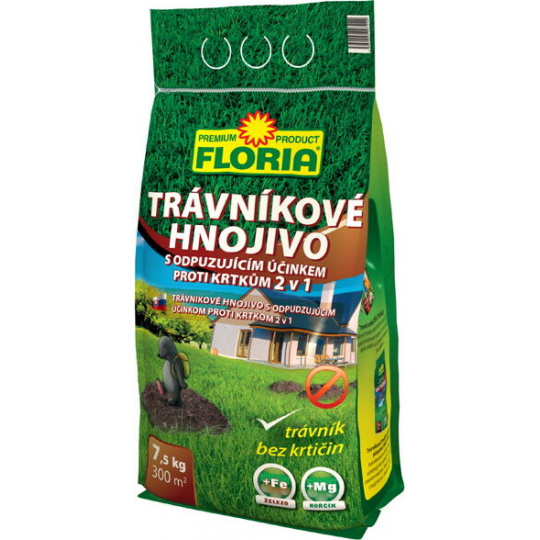 Hnojivo Agro  Floria trávníkové s odpuzujícím účinkem proti krtkům 7.5 kg