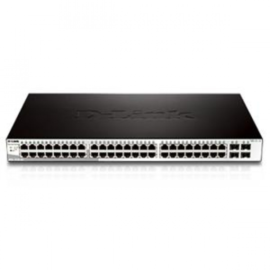 D-Link DGS-1210-52MP L2/L3 Smart+ PoE switch, 48x GbE PoE+, 4x RJ45/SFP, PoE 370W