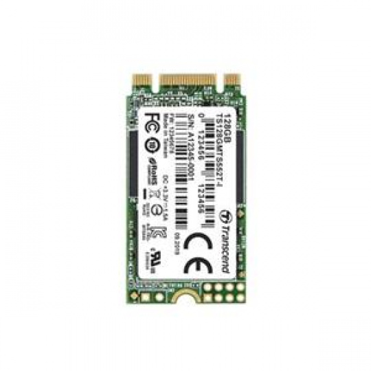 TRANSCEND MTS552T-I 128GB Industrial 3K P/E SSD disk M.2, 2242 SATA III 6Gb/s (3D TLC) B+M Key, 560MB/s R, 510MB/s W