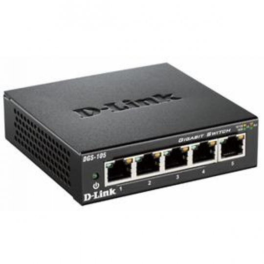 D-Link DGS-105/E 5-port 10/100/1000 Gigabit Metal Housing Desktop Switch