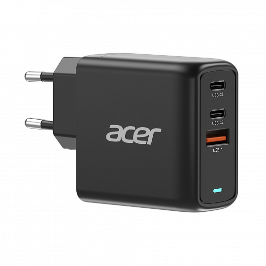 Acer GAN 67W PD charger,2xUSB-C,1xUSB-A černý