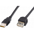 Kabel USB prodlužovací A-A, 5 m, černý