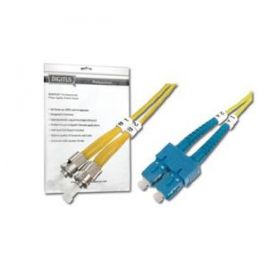 DIGITUS Fiber Optic Patch Cord, ST to SC, OS2, Singlemode 09/125 µ, Duplex, Length 5m