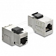 Delock Spojka modulu Keystone ze zásuvky RJ45 na zásuvku RJ45 Cat.6A s černou plastovou západkou, stíněná
