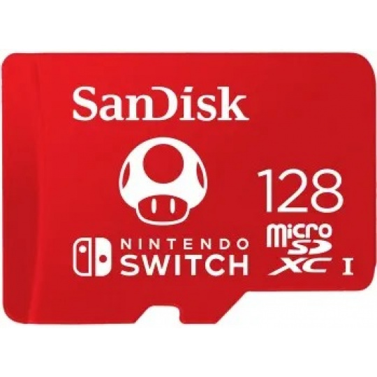 SanDisk Ninendo Switch/micro SDXC/128GB/100MBps/UHS-I U3 / Class 10/Červená