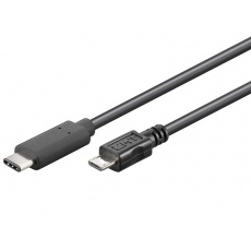 PremiumCord USB-C/male - USB 2.0 Micro-B/Male, černý, 1m