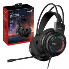 Genius GX GAMING HS-GX570U, Headset, herní, náhlavní, drátový, RGB LED, ovládání hlasitosti, USB, černý Genius GX GAMING HS-GX570U, Headset, herní, náhlavní, drátový, RGB LED, ovládání hlasitosti, USB, černý