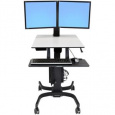 ERGOTRON WorkFit-C, Dual Sit-Stand Workstation,pojízdná nastavitelná prac. stanice, sezení/stání, dva monitory