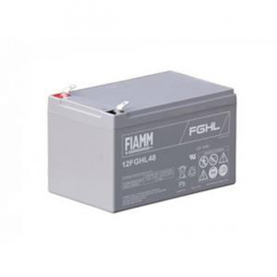 Fiamm 12FGHL48 olověný akumulátor; 12V; 12Ah; faston F2-6,3mm; životnost 10let