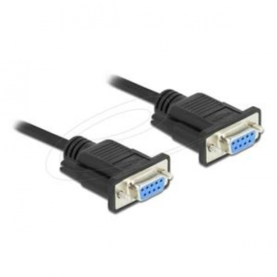 Delock Sériový kabel RS-232 D-Sub 9, ze zásuvky na zásuvku, null modem s krytem - automatické řízení CTS / RTS - 5 m