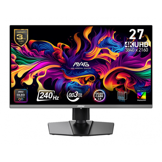 MSI MAG/272UP QD-OLED X24/26,5"/QD-OLED/4K UHD/240Hz/0,03ms/Black/3R