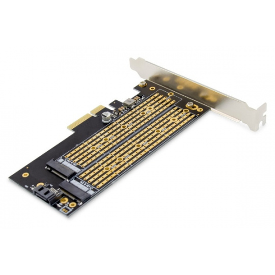 Digitus M.2 NGFF / NVMe SSD PCIexpress Add-On karta podporuje B, M a B + M Key, velikost od 30 ~ 110 mm