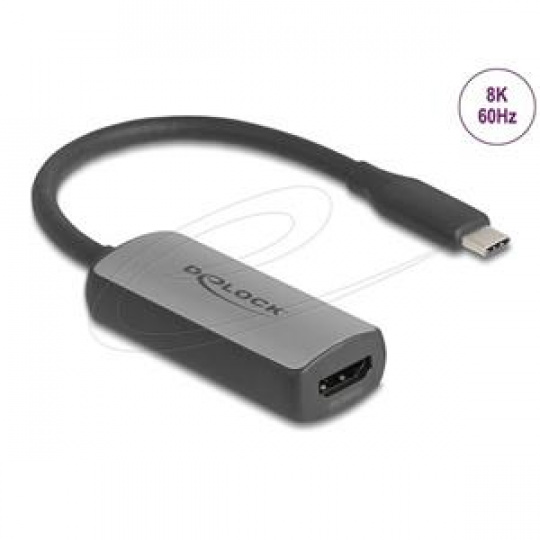 Delock Adaptér z rozhraní USB Type-C™ na HDMI (režim DP Alt) 8K 60 Hz s HDR a HDCP Delock Adaptér z rozhraní USB Type-C™ na HDMI (režim DP Alt) 8K 60 Hz s HDR a HDCP