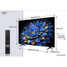 TCL 75T69C SMART TV 75" QLED/4K UHD/Direct LED/3xHDMI/2xUSB/LAN/GoogleTV TCL 75T69C SMART TV 75" QLED/4K UHD/Direct LED/3xHDMI/2xUSB/LAN/GoogleTV