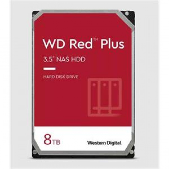 WD RED PLUS NAS WD80EFPX/8TB/3.5"/256MB cache/5640 RPM/215 MB/s/CMR