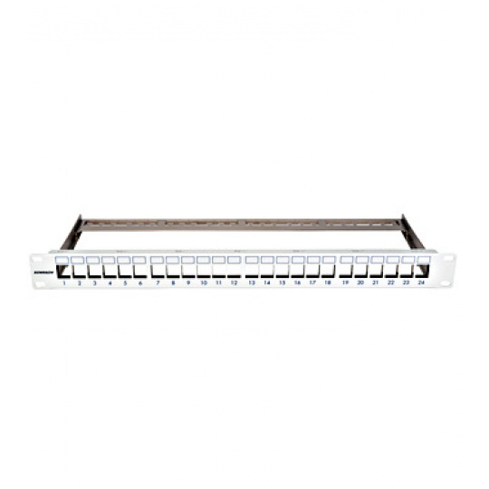 19" patchpanel pro max. 24 keystone,neosazený,1U,RAL 7035