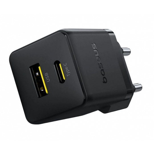Baseus Rychlonabíječka do sítě Palm 30W 1xUSB-A 1xUSB-C PD QC 3.0 černá Baseus Rychlonabíječka do sítě Palm 30W 1xUSB-A 1xUSB-C PD QC 3.0 černá