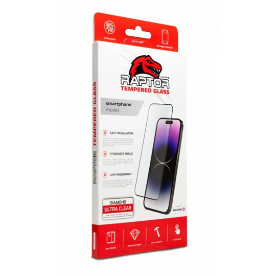 SWISSTEN RAPTOR DIAMOND ULTRA CLEAR 3D TEMPEROVANÉ SKLO APPLE IPHONE 13 PRO MAX ČERNÉ