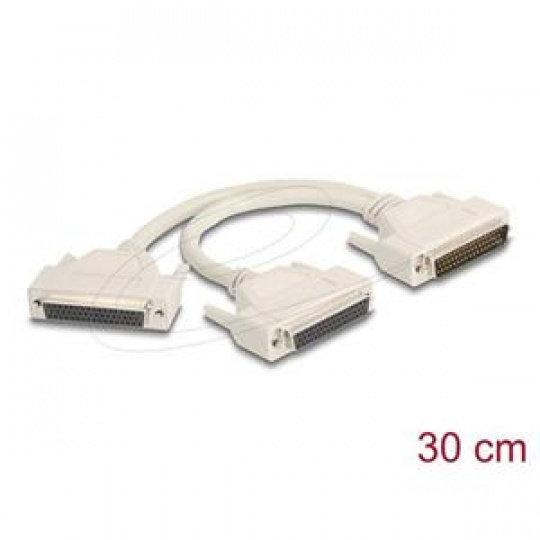 Delock Adaptér z 50 pin zástrčkového konektoru Y-Cable Splitter D-Sub na 2 x 50 pin zásuvky D-Sub, se šrouby,30 cm