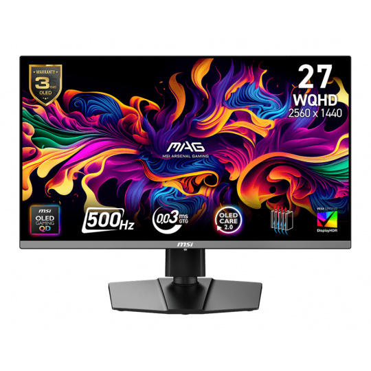 MSI MAG/272QP X50/26,5"/QD-OLED/QHD/500Hz/0,03ms/Černá/2R