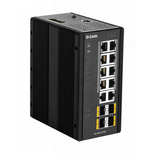 D-Link DIS-300G-14PSW Industrial Gigabit Managed PoE Switch with SFP slots