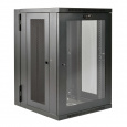 Skříň SmartRack 18U, Š=600mm, Hl=650mm, hloubka pro UPS, prosklené dveře, montáž na stěnu