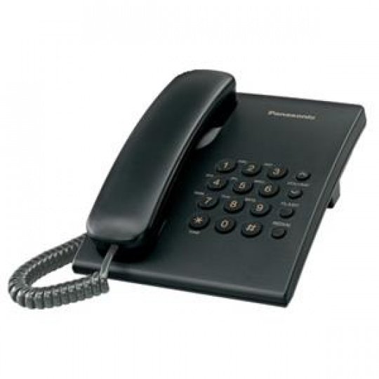 Panasonic KX-TS500FXB - jednolinkový telefon, černý