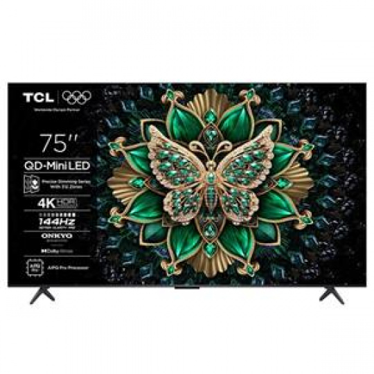 TCL 75C6K SMART TV 75" QLED/4K UHD/Mini LED/144Hz/4xHDMI/USB/LAN/GoogleTV POKOŠZENÁ KRABICE
