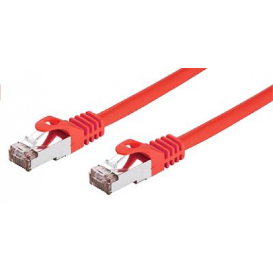 Kabel C-TECH patchcord Cat6, FTP, červený, 2m