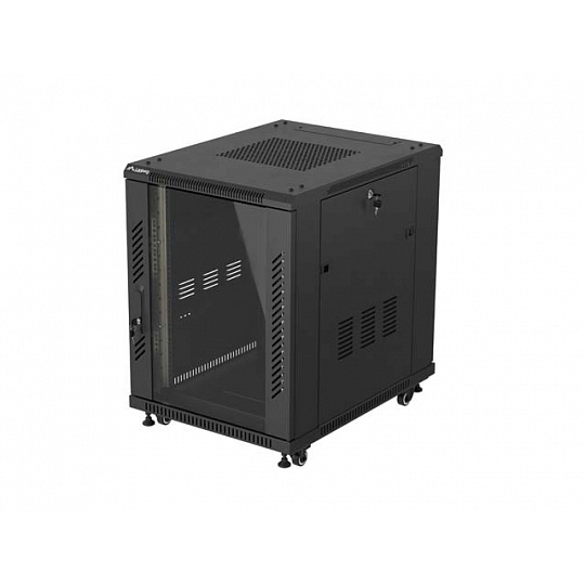 INSTALAČNÍ RACK 19" 15U 600X800 ČERNÉ SKLENĚNÉ DV