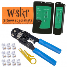 W-Star Sada nářadí WS140 UTP tester, krimpovací kleště, stripovač, 10x konektor RJ45