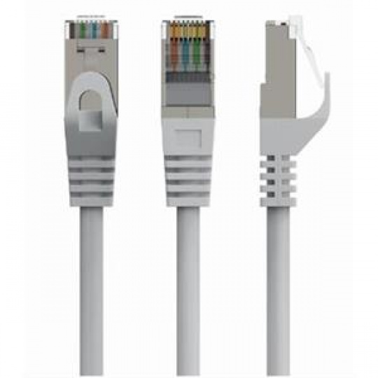 GEMBIRD PP6A-LSZHCU-20M – S/FTP Cat. 6A LSZH propojovací kabel, šedý, 20 m