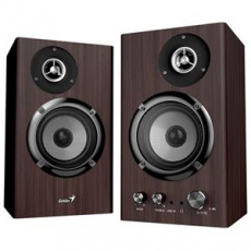 Genius SP-HF1812BT Reproduktory, 2.0, 50W, Bluetooth 5.3, 3,5mm jack, dřevěné, tmavě hnědé
