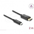 Delock Koaxiální kabel USB Type-C™ na DisplayPort (DP Alt Mode) 4K 60 Hz s pleteným opláštěním 2 m
