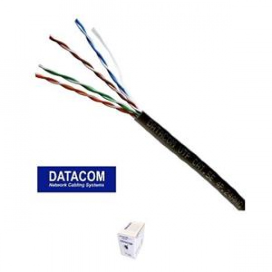DATACOM UTP lanko CAT5E  PVC  305m box černý