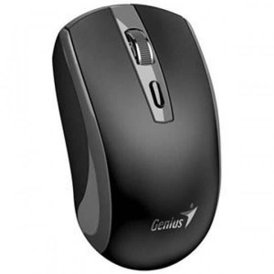 Genius ECO-8150 Myš, bezdrátová, optická, 1200DPI, 4 tlačítka, Copilot, 2,4GHz, USB-A dongle, USB-C nabíjení, černo-šedá