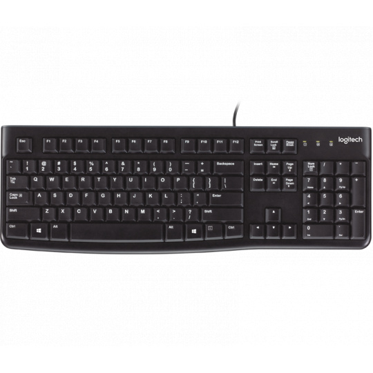 Logitech K120/Drátová USB/RU-Layout/Černá