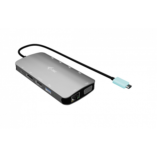 i-tec USB-C Metal Nano 3x Display (DP, HDMI and VGA) Docking Station, Power Delivery 100W