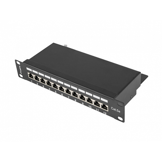 PATCH PANEL 12PORT 1U 10" CAT.5E FTP STÍNĚNÝ ČERNÝ LANBERG PATCH PANEL 12PORT 1U 10" CAT.5E FTP STÍNĚNÝ ČERNÝ LANBERG