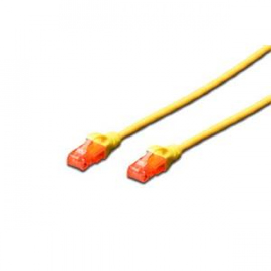 Digitus Ecoline Patch Cable, UTP, CAT 6e, AWG 26/7, žlutý 0,5m, 1ks