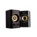 Reproduktory C-TECH SPK-11, dřevěné, konfigurace 2.0, Stereo, výkon 5W, černé se zlatými prvky