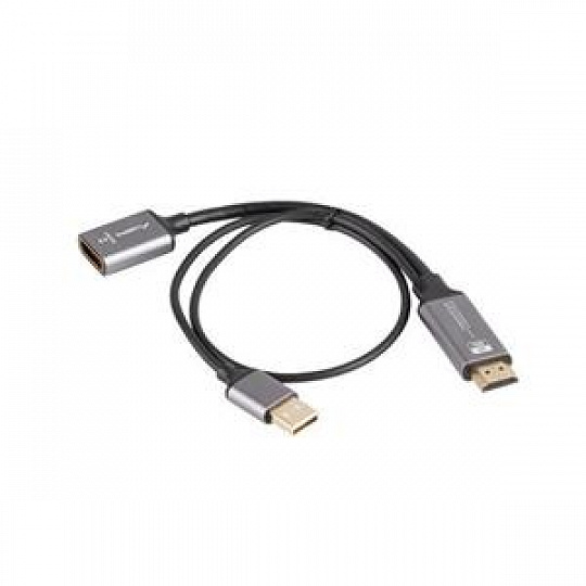 Lanberg HDMI(M)->DISPLAYPORT(F) ADAPTER 4K ON CABLE 20CM SILVER Lanberg HDMI(M)->DISPLAYPORT(F) ADAPTER 4K ON CABLE 20CM SILVER