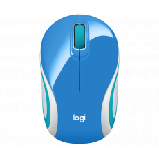 myš Logitech Mini Wireless Mouse M187, nano USB, modrá