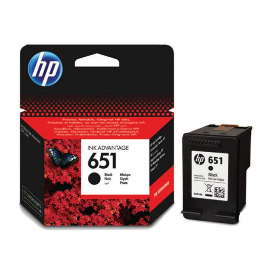 HP 651 černá ink kazeta, C2P10AE