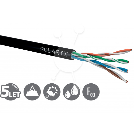 Instalační kabel Solarix CAT5E UTP PE Fca venkovní Gelový 305m/box SXKD-5E-UTP-PEG